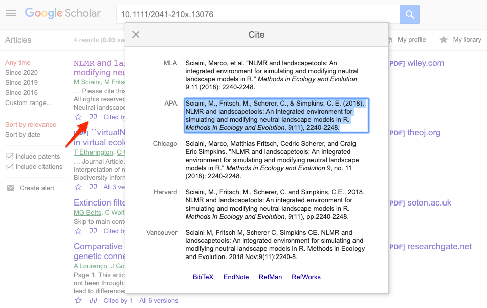 Get a citation from Google Scholar.